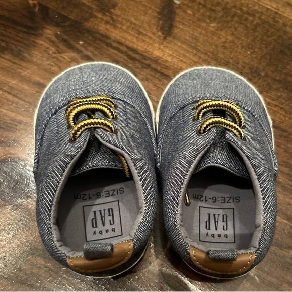 ⭐️ Gap Baby Chambray Slip On Soft Bottom Blue & White Sneakers Size 6-12 Months - Picture 5 of 7